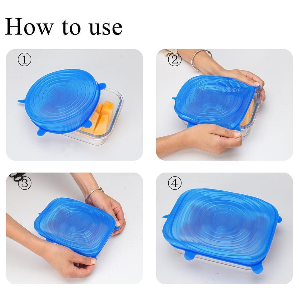 Hirundo Silicone Stretch lid. 6PCS (Blue)