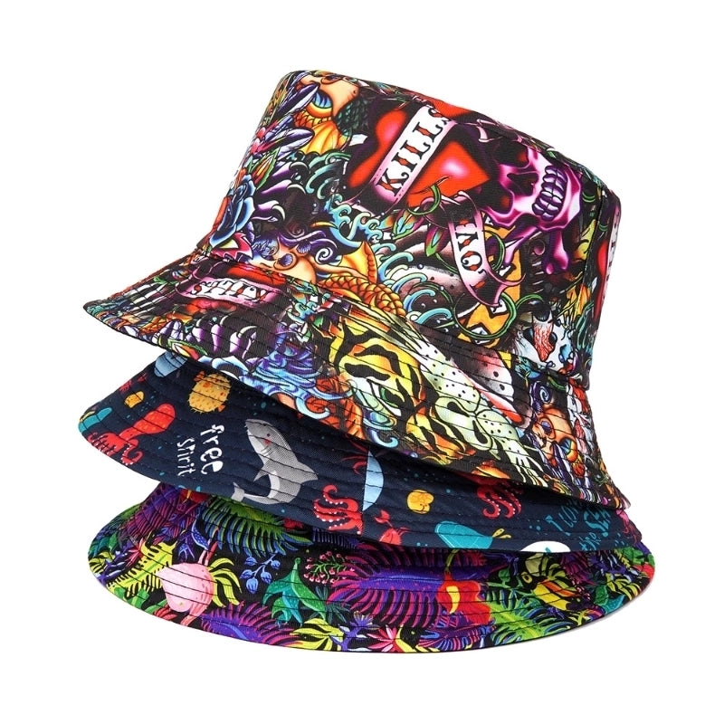 Unisex Ig Style Casual Animal Cartoon Leaves Wide Eaves Bucket Hat