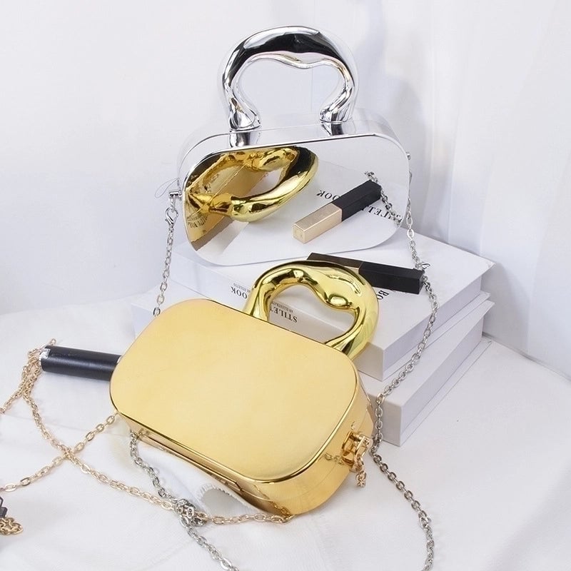 Women's Small Arylic Solid Color Classic Style Oval Lock Clasp Handbag