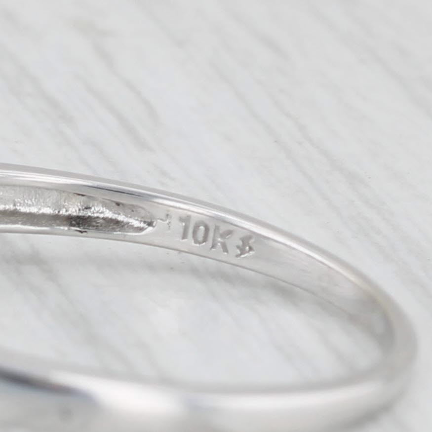 0.17ctw Blue White Diamond Contoured Ring 10k White Gold Wedding Anniversary