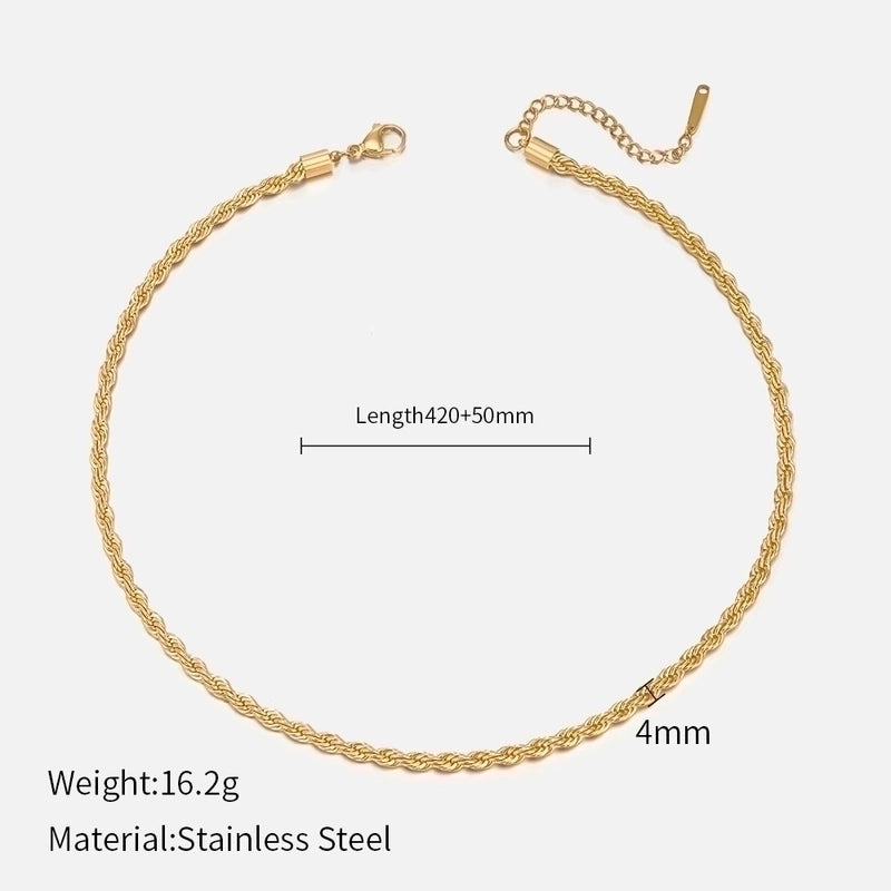 Fashion Twist 304 Stainless Steel Plating Stainless Steel Necklaces