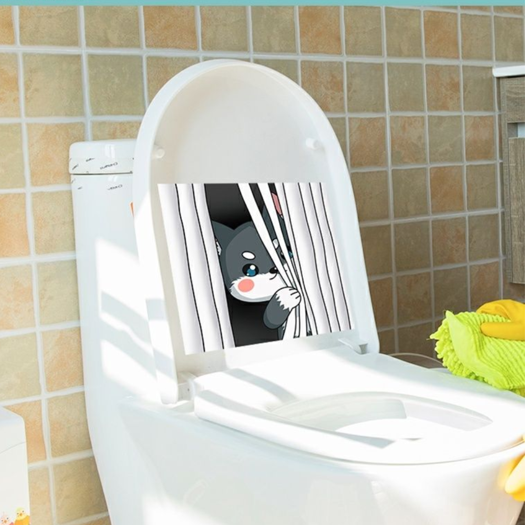 Waterproof Cartoon Toilet Tank Sticker