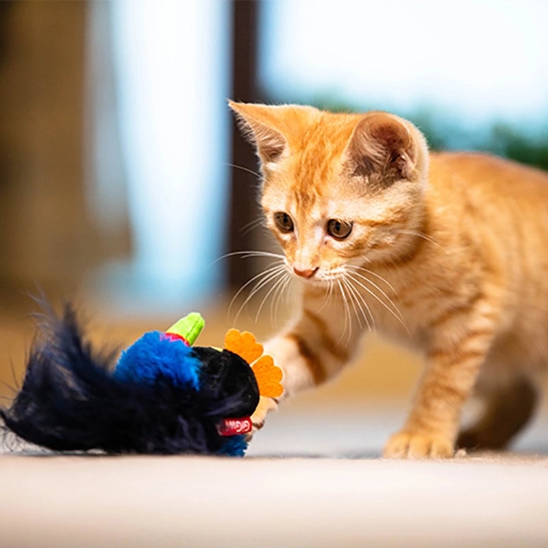 Cat Toys Dazzling Prey Series Sound Toys Touch Induction Cricket Bird Hedgehog Parrot