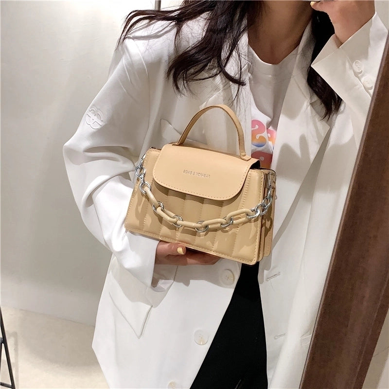 Fashion Pu Leather Embroidery Thread Geometric Shoulder Bag