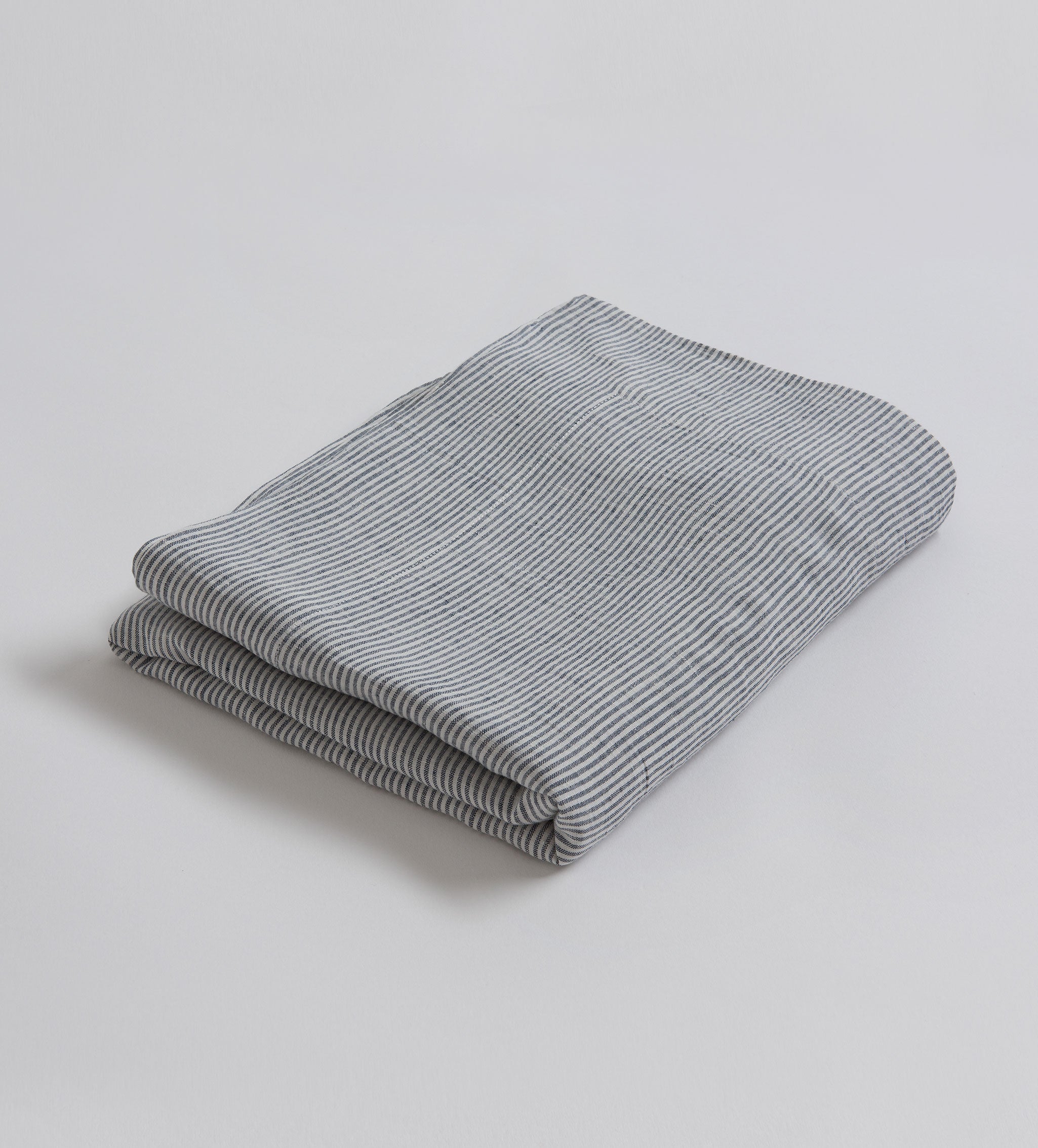 French Blue  Stripe 100% Linen Tablecloth