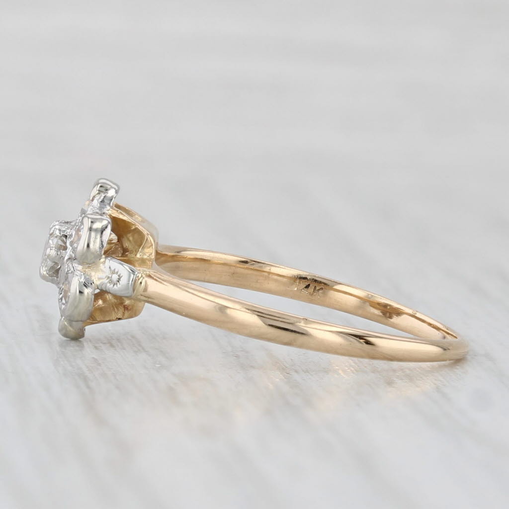 0.32ctw Diamond Flower Cluster Engagement Ring 14k Gold Size 6.25
