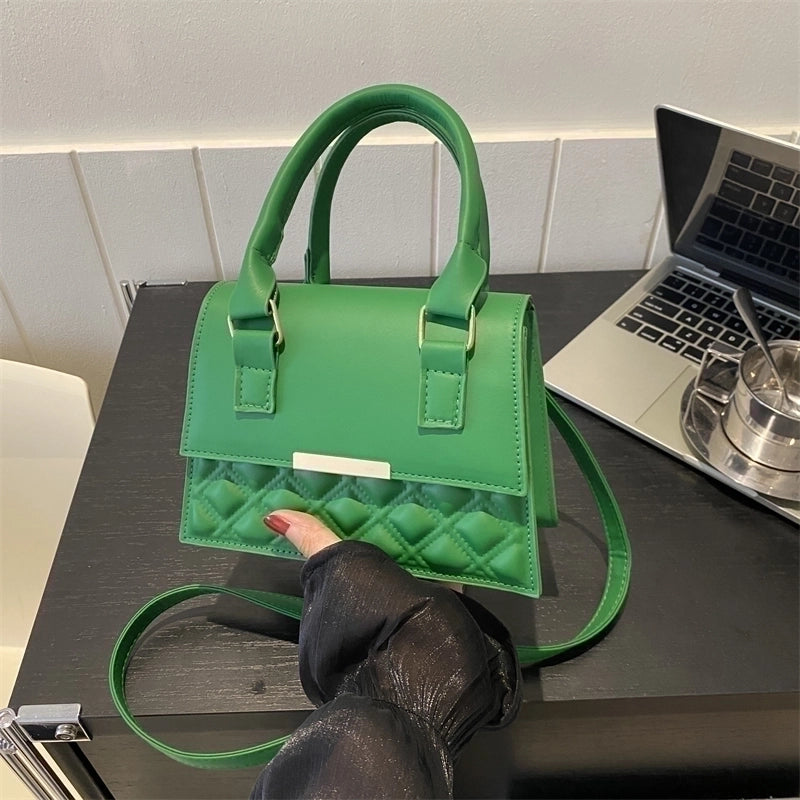 Women's Pu Leather Solid Color Elegant Streetwear Square Flip Cover Shoulder Bag Handbag Crossbody Bag