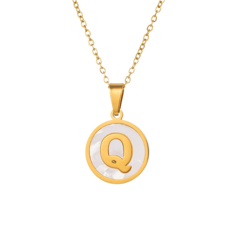 Minimalist Letter Titanium Steel Pendant Necklace