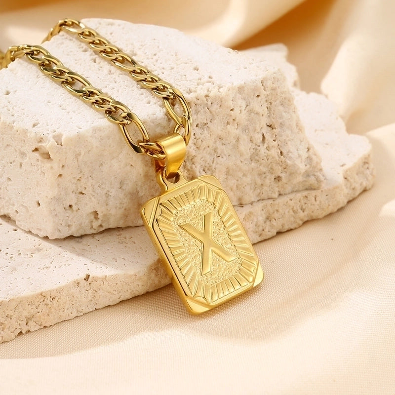 Casual Minimalist Letter 304 Stainless Steel 18K Gold Plated Pendant Necklace