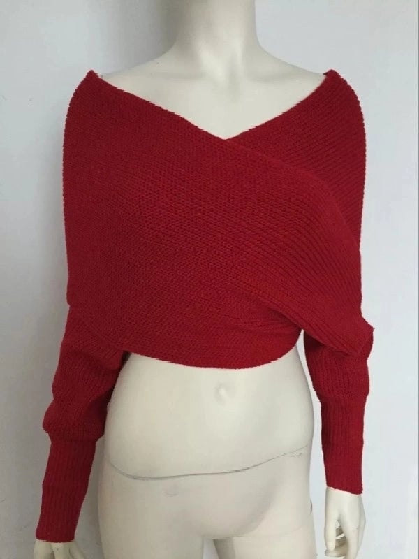 Style Fashionable Irregular Shawl Sweater New Autumn And Winter Knitted Fashionable Oversleeve Wool Sweater For Women
