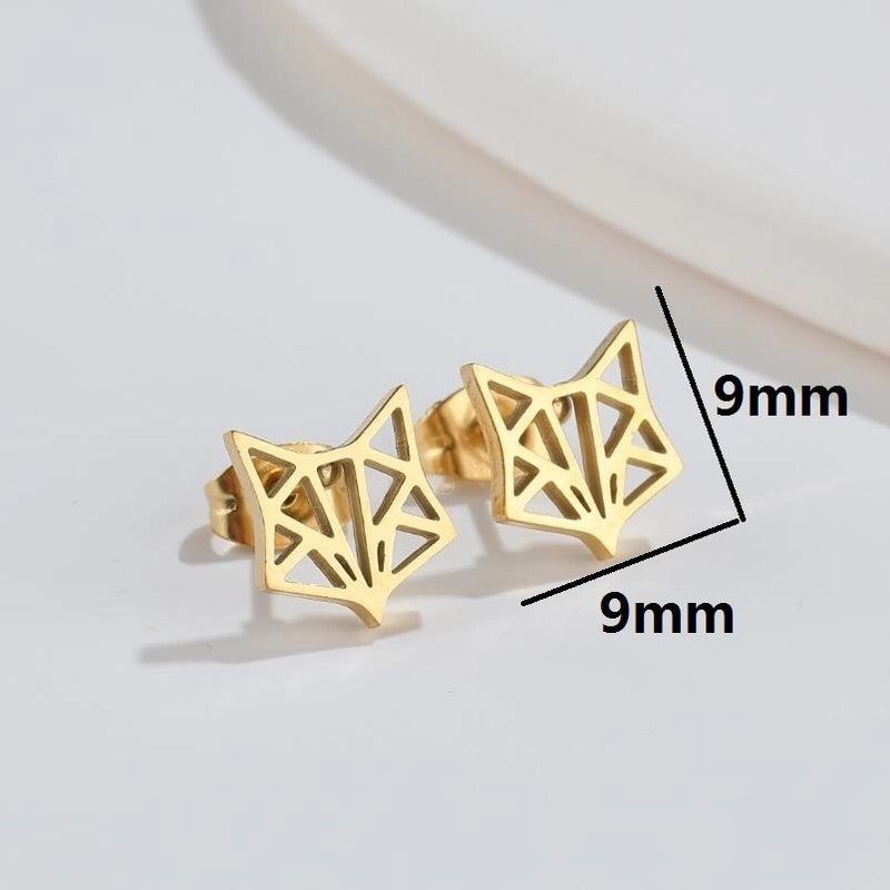 1 Pair Minimalist Animal Plating 304 Stainless Steel 18K Gold Plated Ear Studs