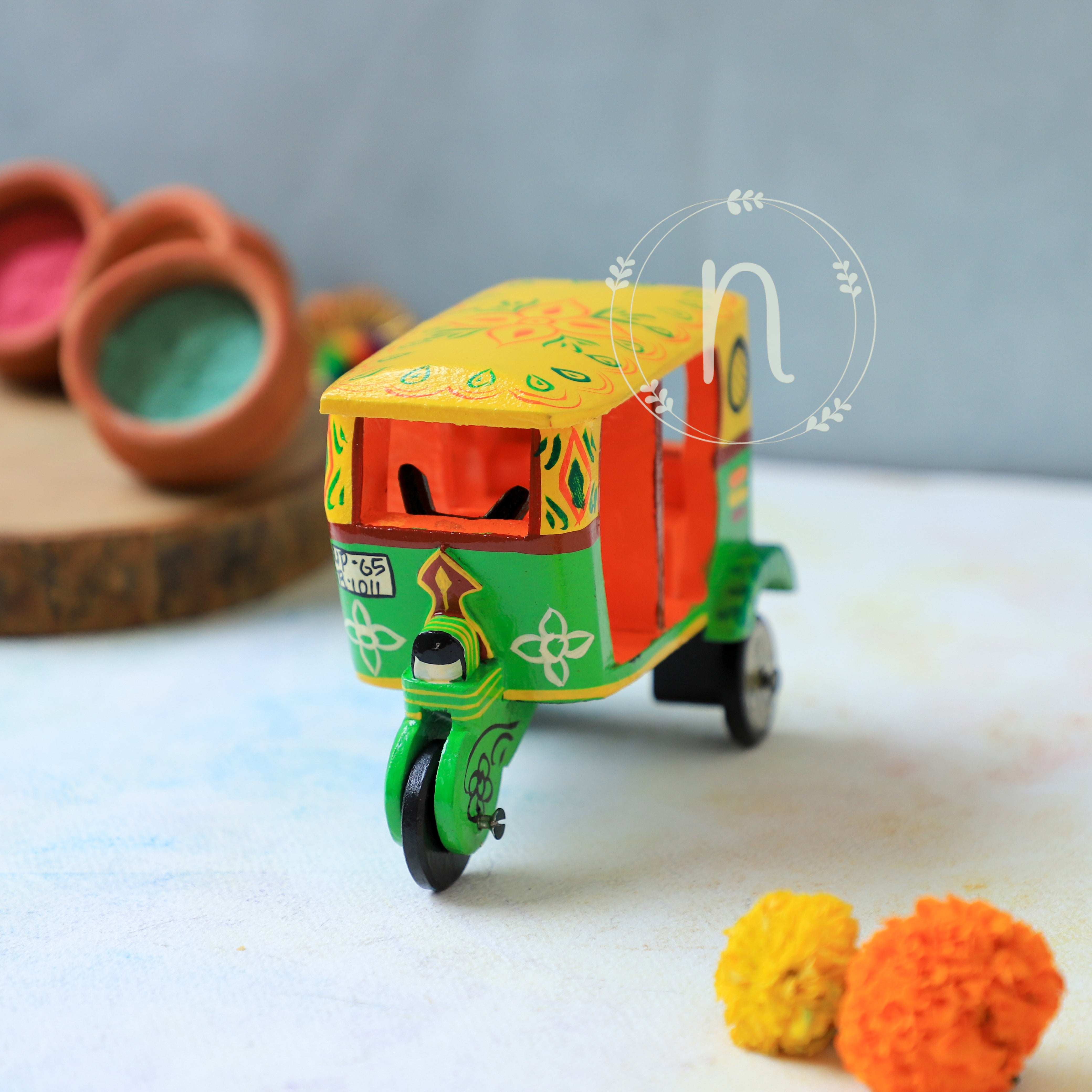 Wooden Auto Rickshaw