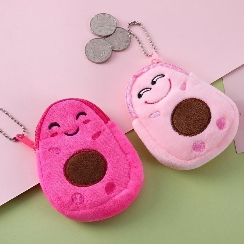 Kid's Cartoon Fruit Plush Zipper Kids Wallets
