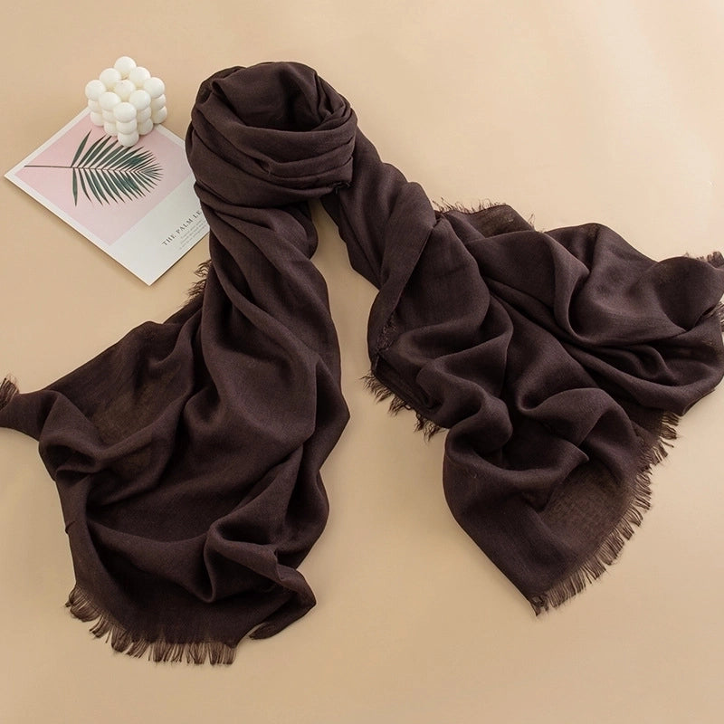 Spring And Summer New Solid Color Thin Scarf High Sense Female All-Matching Long Air Conditioning Shawl Sunscreen Scarf Scarf