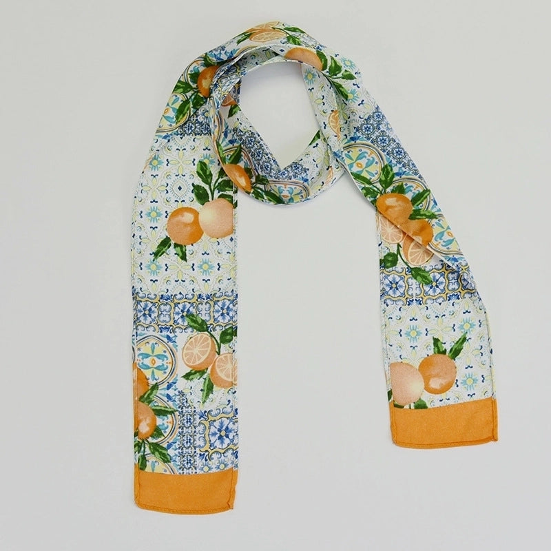 Women's Fashion Plant Fruit Imitation Cashmere Printing Cotton Linen Scarves