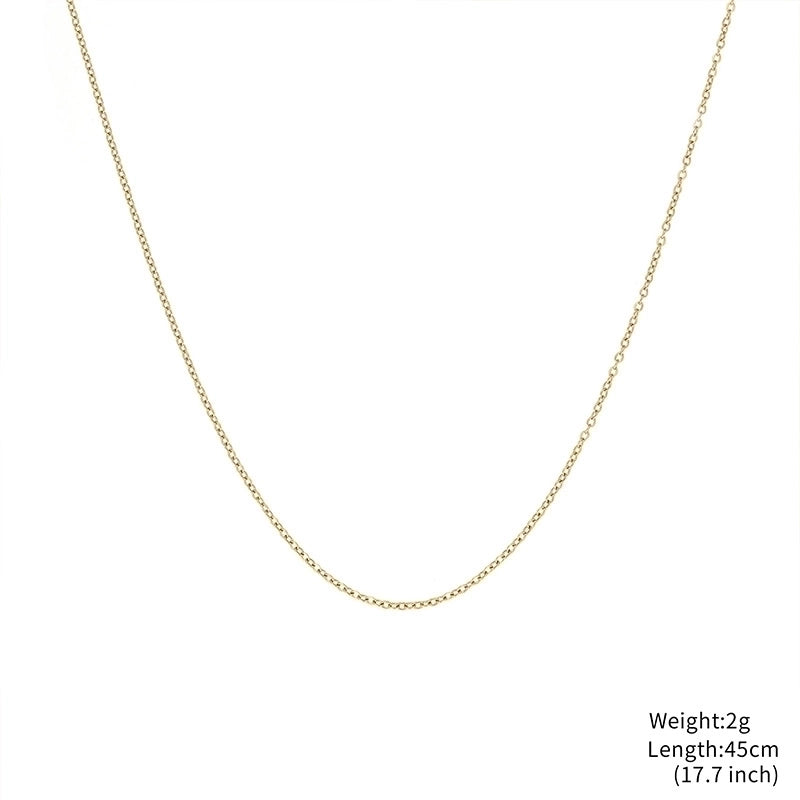 Minimalist Classic Style Solid Color Stainless Steel Gold Plated Plating Necklace