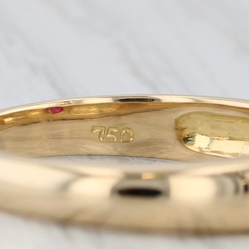 0.50ct Oval Ruby Solitaire Ring 18k Yellow Gold Size 6.5 Stackable Band