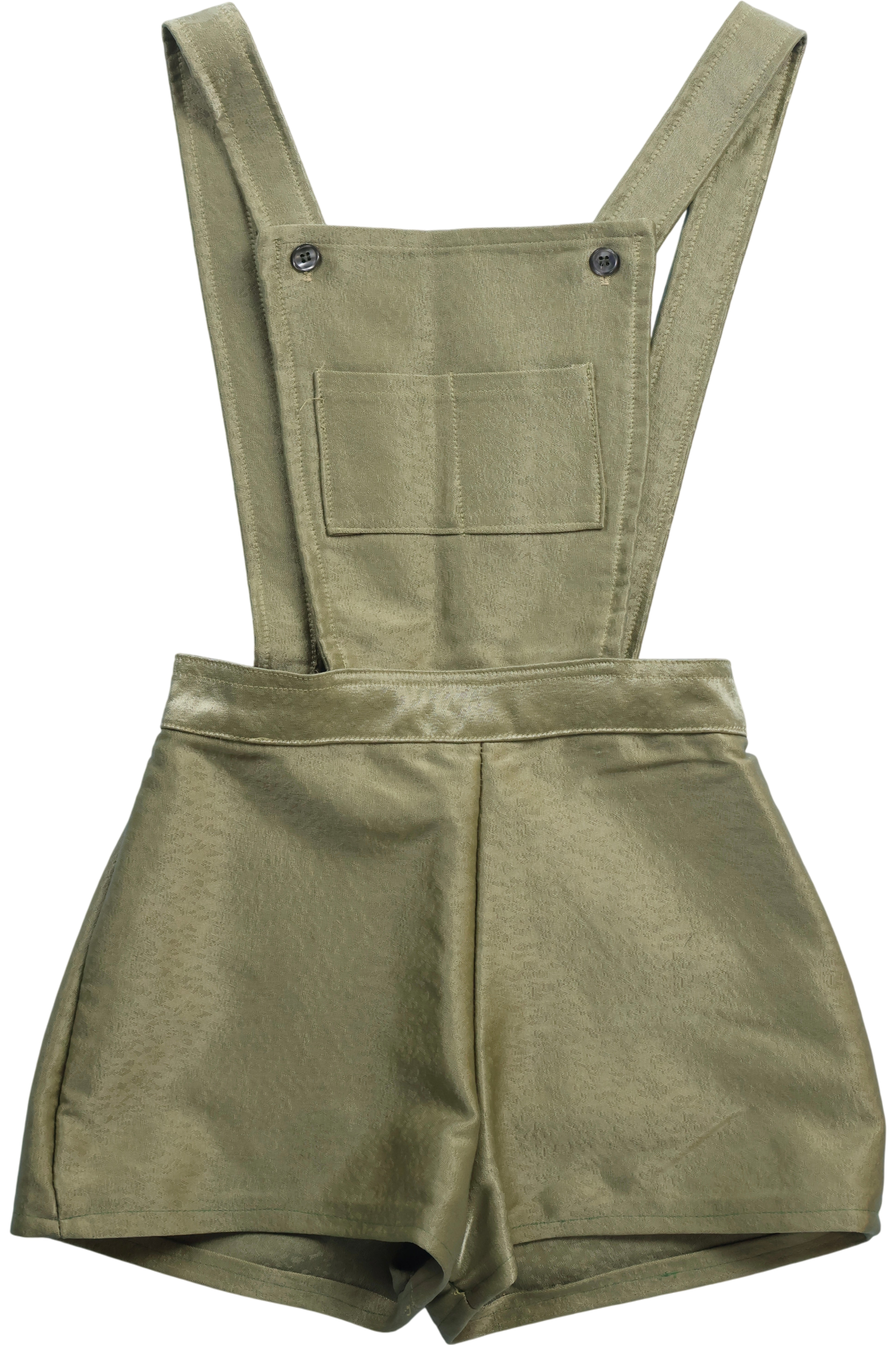 1970s Green Overalls Style Hotpants