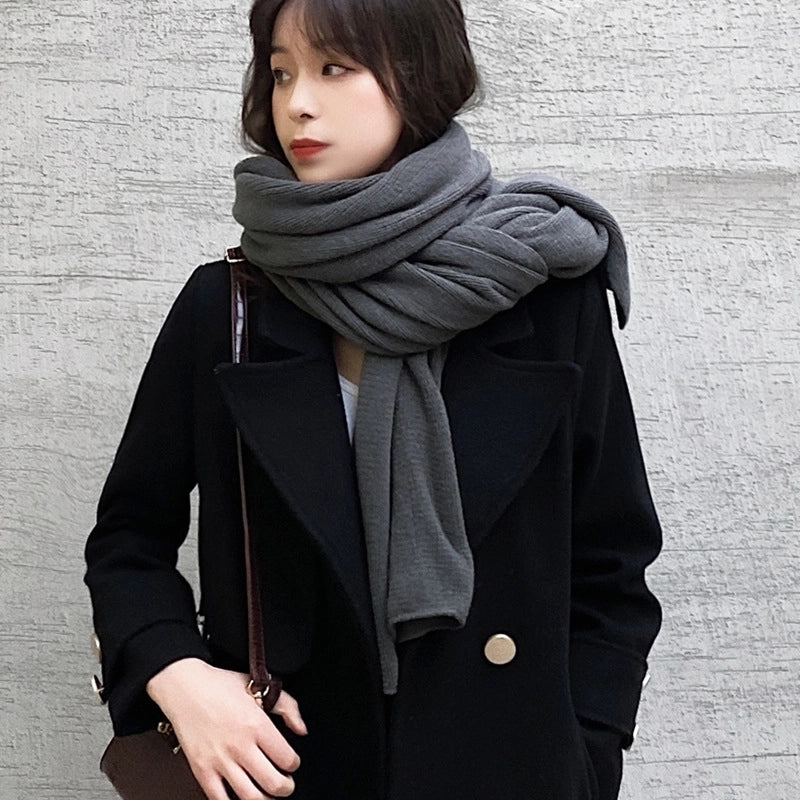 Women's Minimalist Classic Style Color Block Imitation Cashmere Scarf