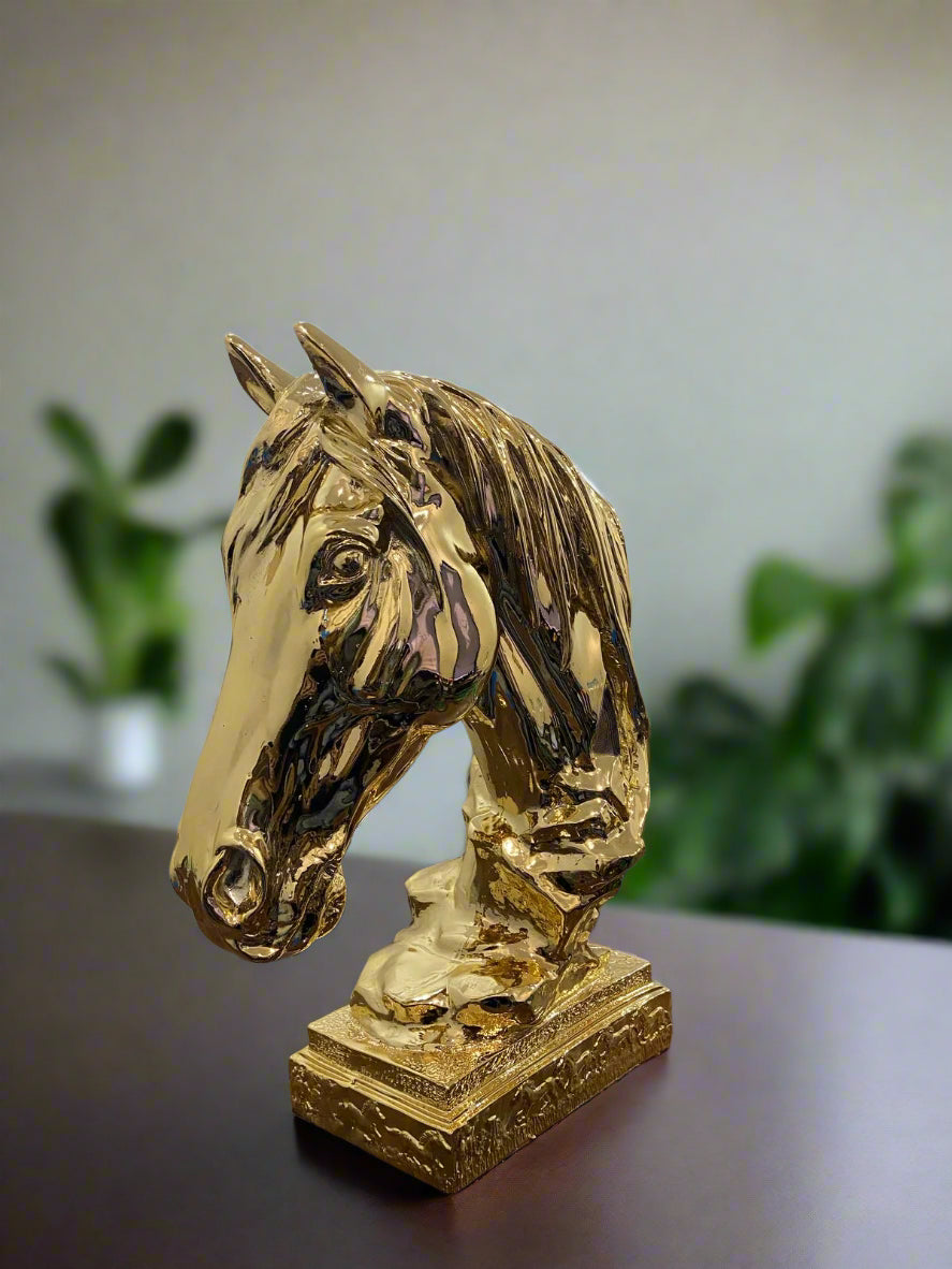 HORSE HEAD STATUE – MODERN SCULPTURE FOR OFFICE & HOME DECOR (40CMX20CM)