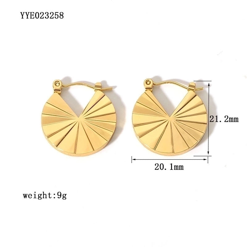 1 Pair Vintage Style Sector Heart Shape Solid Color Plating 304 Stainless Steel 18K Gold Plated Drop Earrings