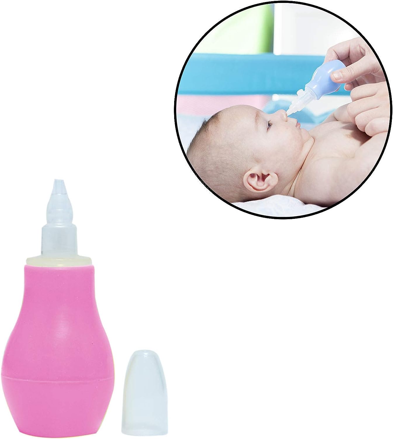 Silicone Baby Nasal Aspirator. Vacuum Sucker. Instant Relief From Blocked Baby Nose Cleaner