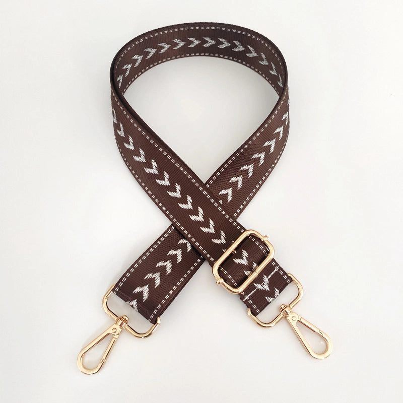 New Nylon Silver String Arrow Wide Shoulder Strap Adjustable Shoulder Crossbody Women Bag Accessories Bag Strap Replacement Long Strap