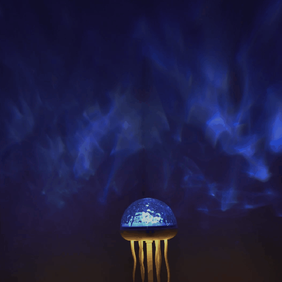 Jellyfish Wave Projector Lamp 7-Color LED Night Light with Moving Tentacles Water Ripple Effect for Relaxation