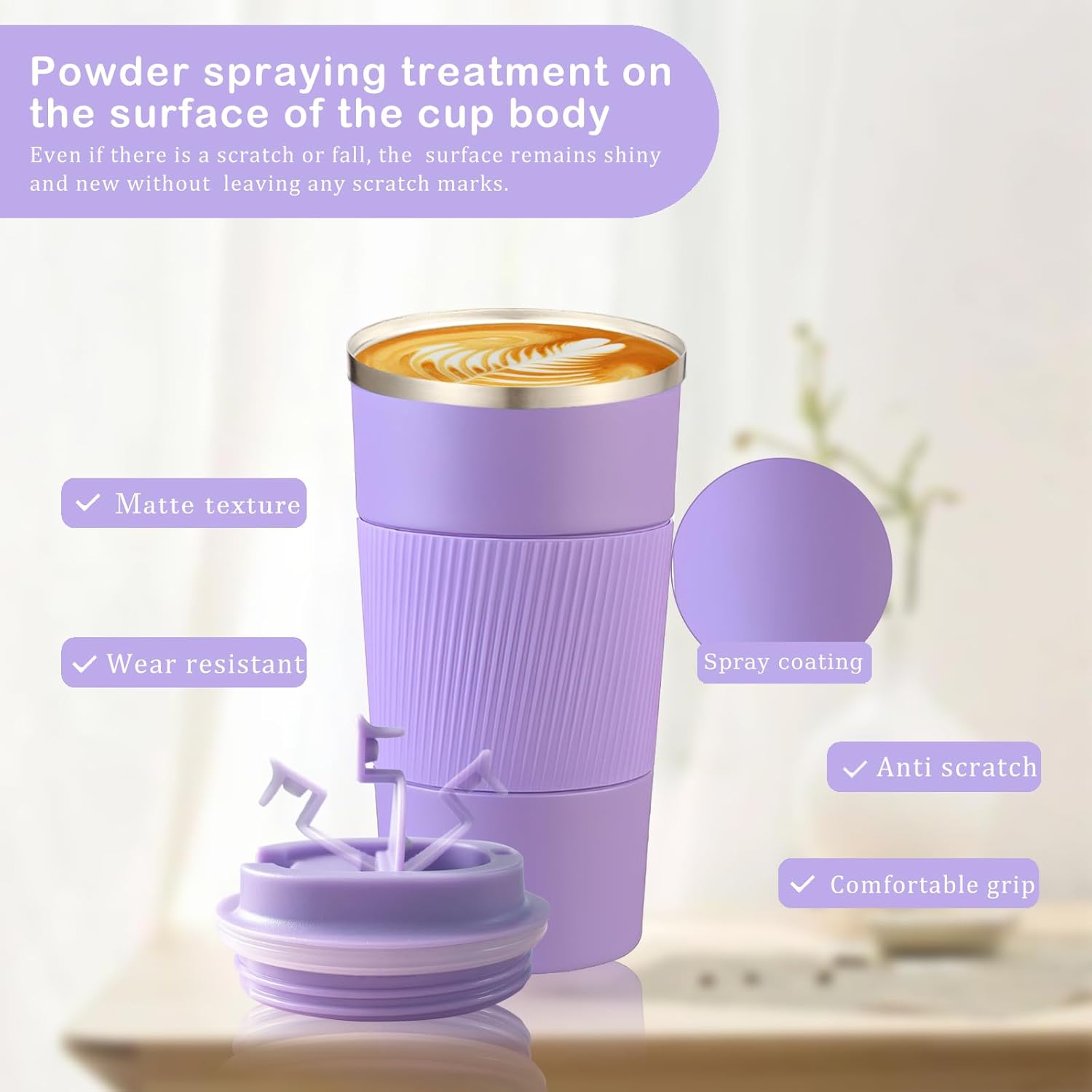 Senshuomy Travel Mug, Insulated Coffee Cup with Leakproof Lid, Reusable Coffee Cups Travel Cup, Stainless Steel thermaol Mug for Hot Cold Drinks (Green 380ml)