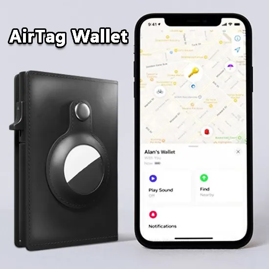AirTag Wallet Anti Theft Bullet Card Bag Multi-functional Rfid Card Ho