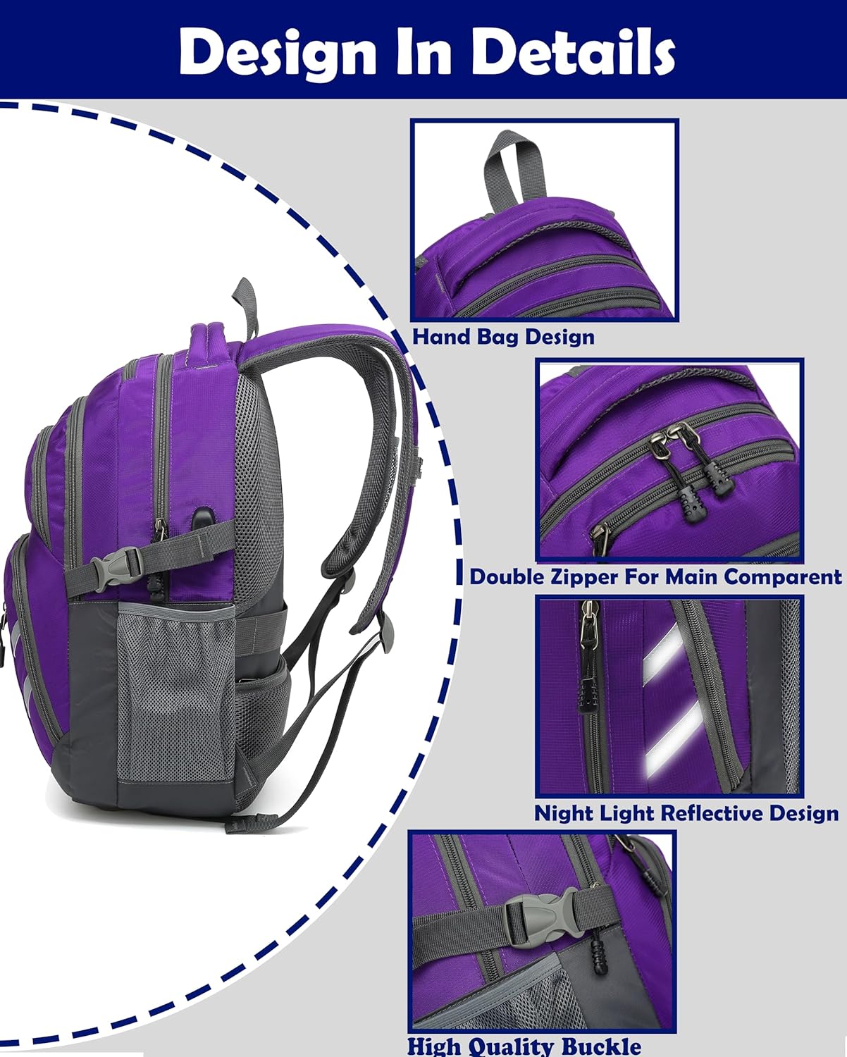 ProEtrade Backpack Bookbag for College Laptop Travel,Fit Laptop Up to 15.6 inch with USB Charging Port Multi Compartment Anti theft, Gift for Women Men (Galaxy)