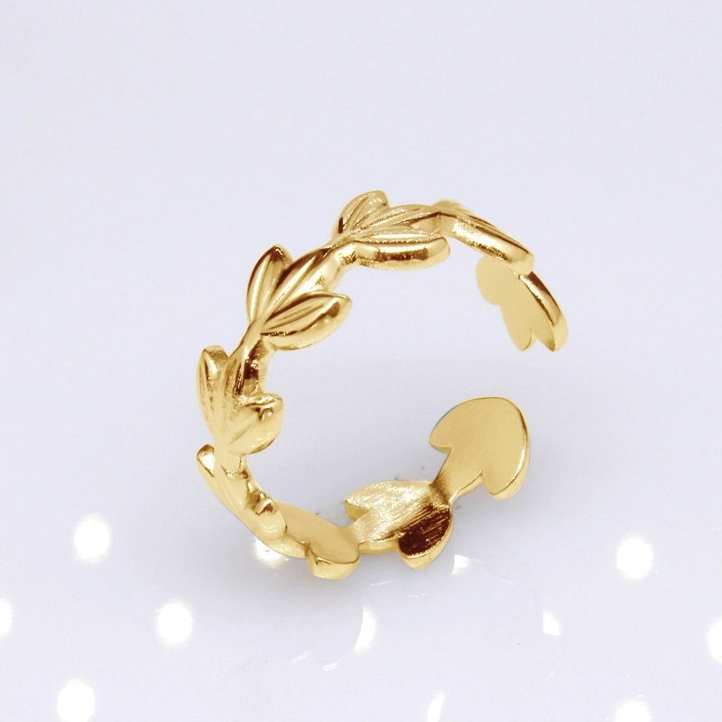 1 Piece Lady Geometric Titanium Steel Plating Open Ring