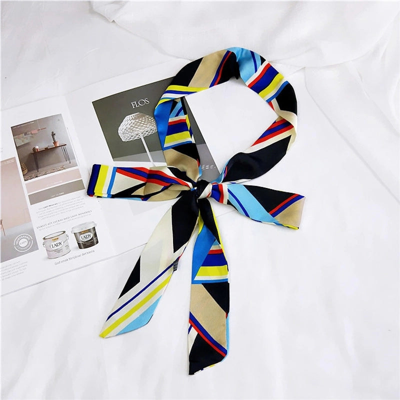 2 M New Polka Dot Special Long Edition Thin Narrow Silk Scarf Women's Spring Summer Autumn Scarf Belt Black And White Fashion