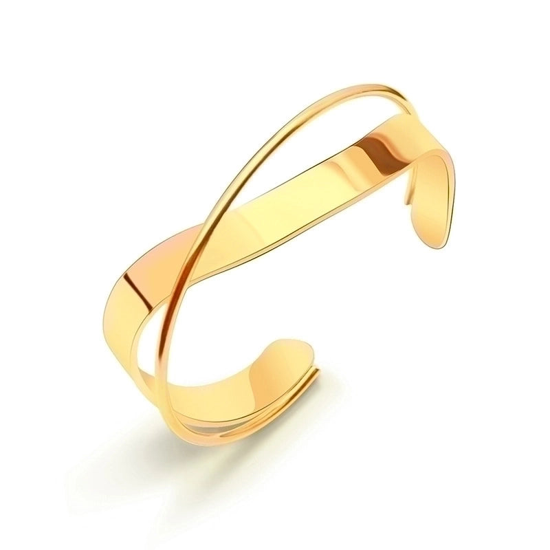 Minimalist Solid Color 304 Stainless Steel 18K Gold Plated Bangle In Bulk
