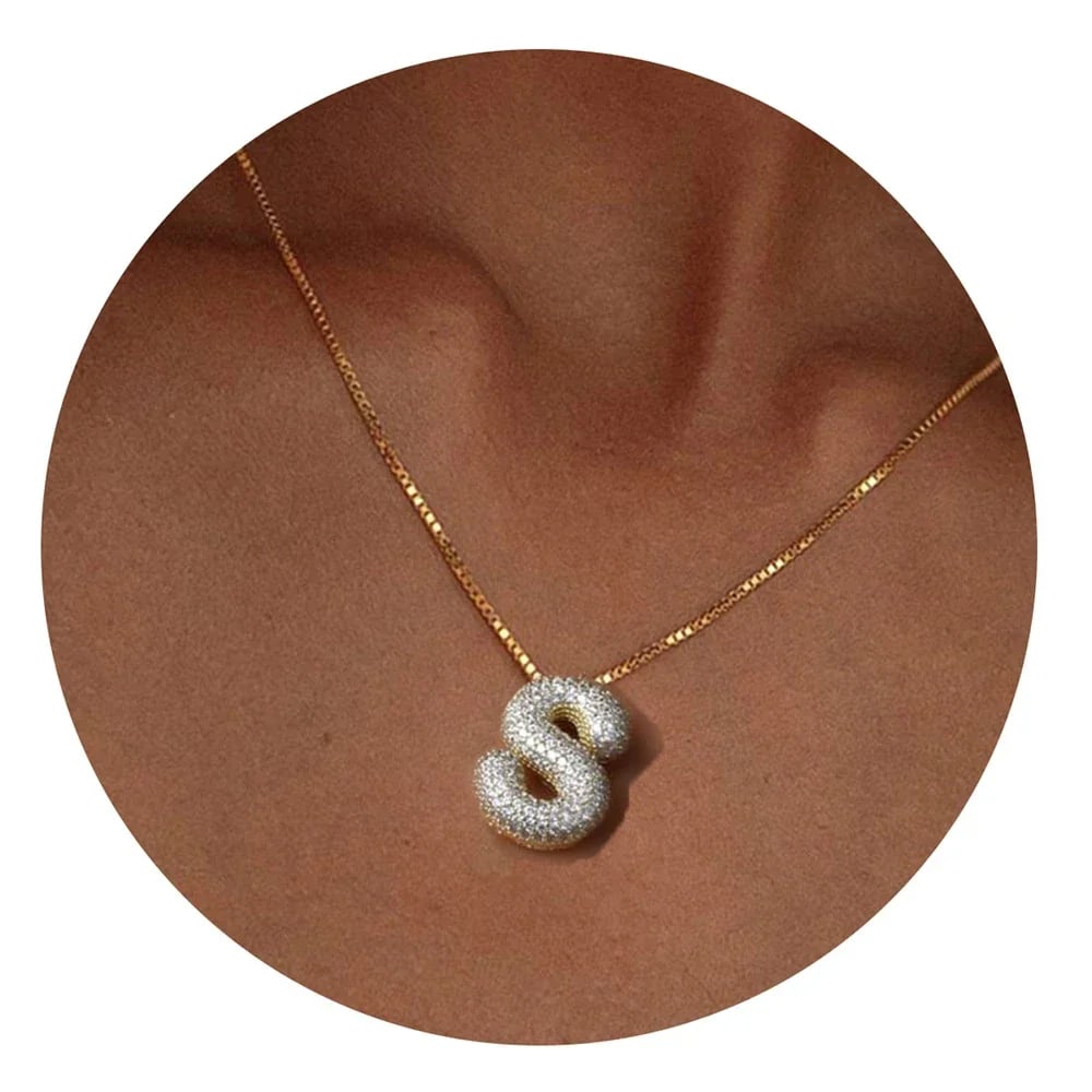 🔥Last Day 49% OFF-Diamond Bubble Letter Necklace