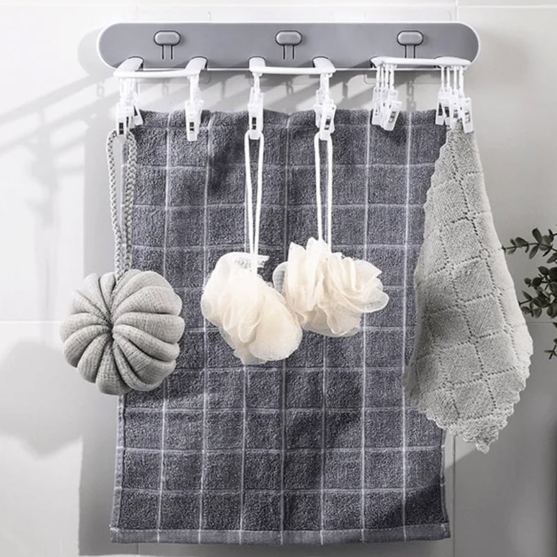 Multi-Clip Hanging Clothes Rack