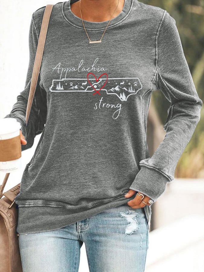 Women's Appalachian Strong Hurricane Print Casual Sweatshirt