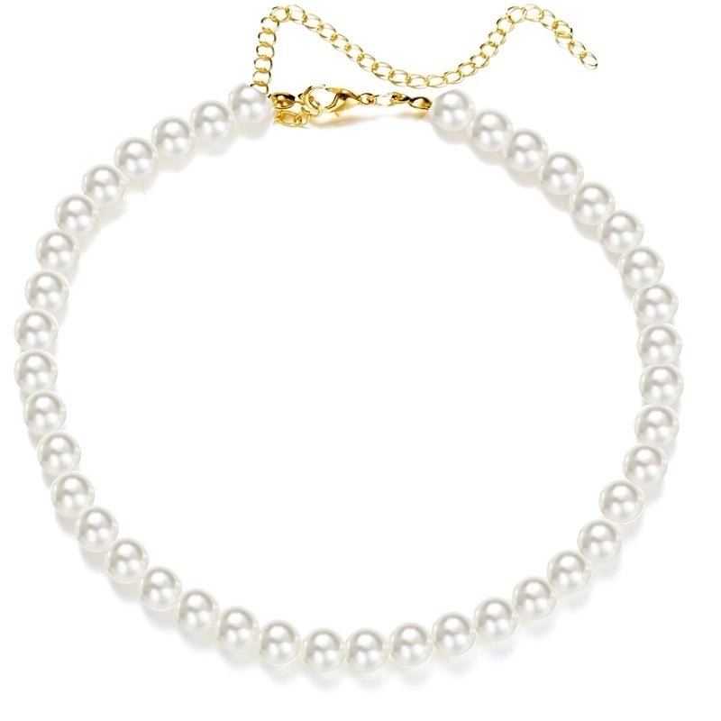 Fashion Round Artificial Pearl Women's Necklace 1 Piece