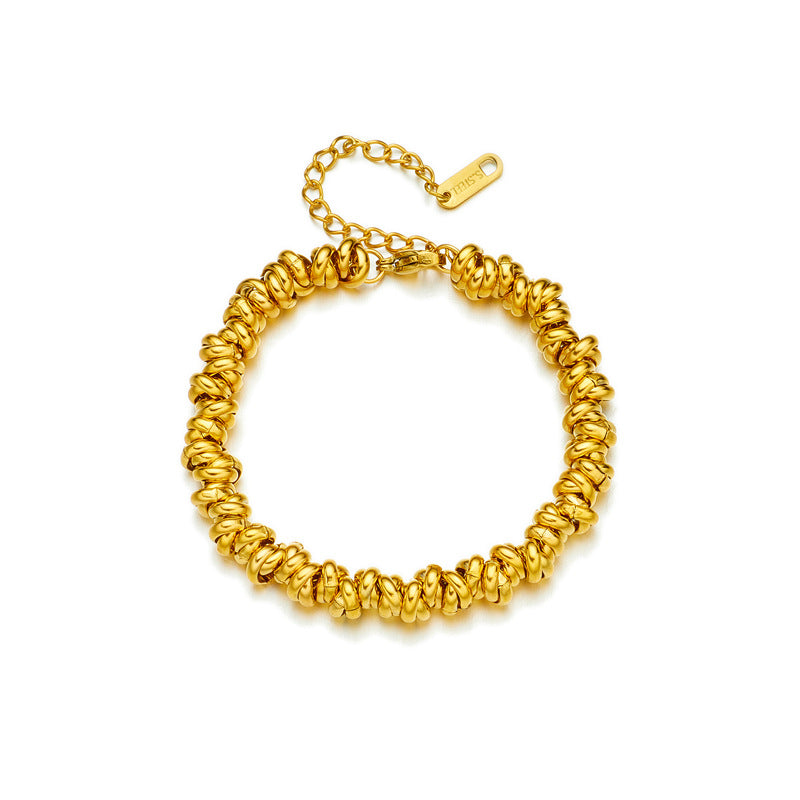 Women Circle Titanium Steel Electroplating Bracelets