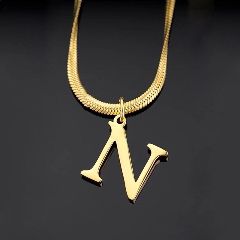 Minimalist Letter Titanium Steel Plating Necklace 1 Piece
