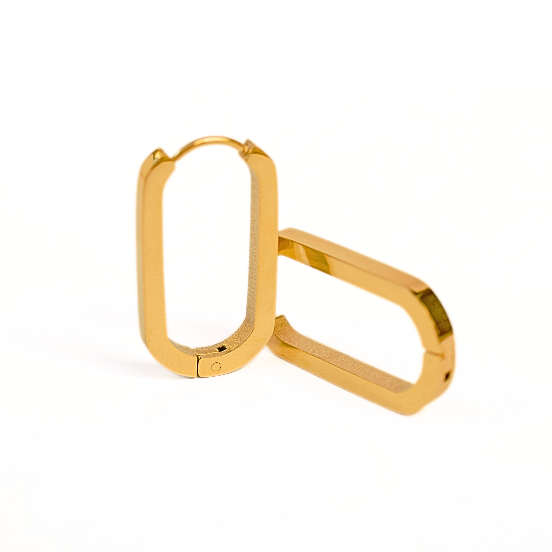 20mm Chunky oval hoops - Gold