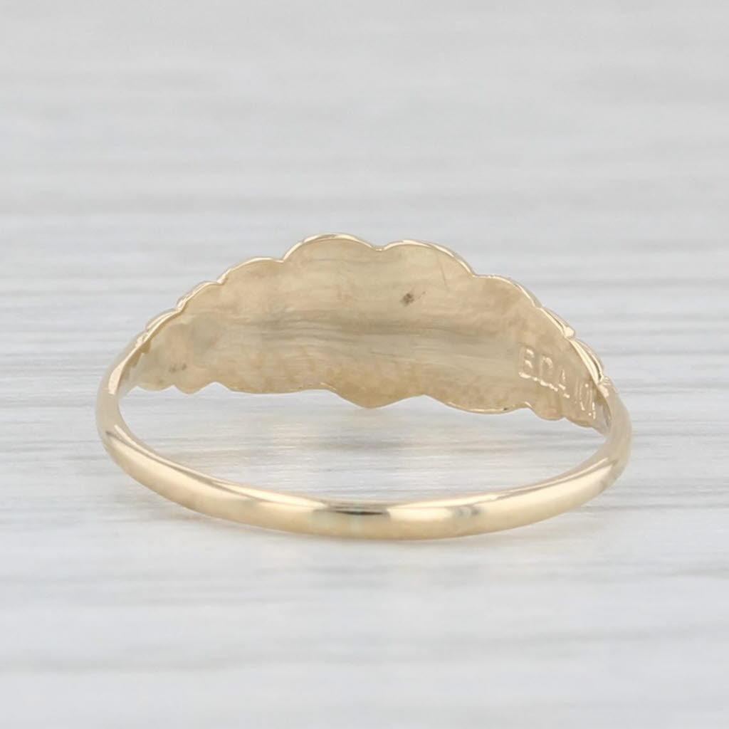 Vintage Engravable Heart Baby Ring 10k Yellow Gold Small Size 1