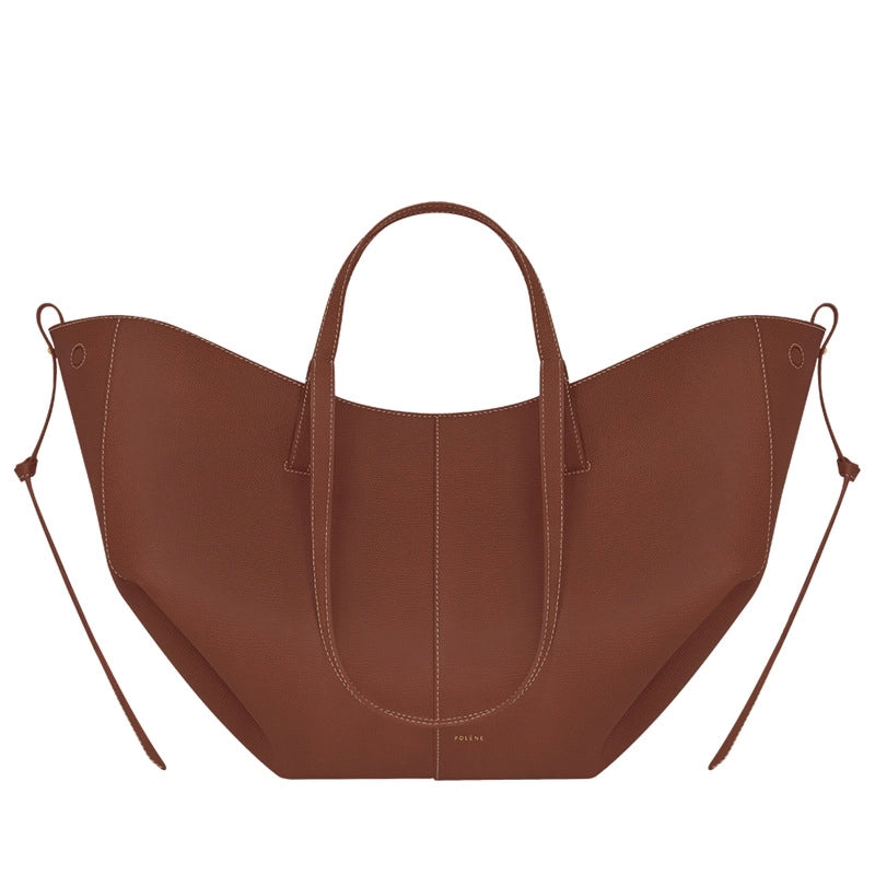 Women's Composite Cowhide Solid Color Elegant Basic Classic Style Square Open Shoulder Bag Tote Bag Crossbody Bag