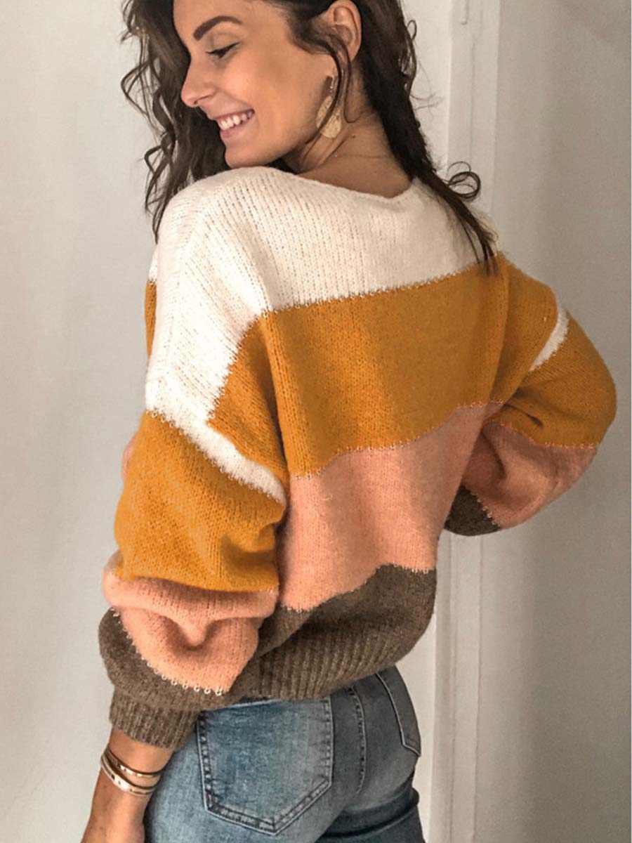 Round Neck Striped Sweater