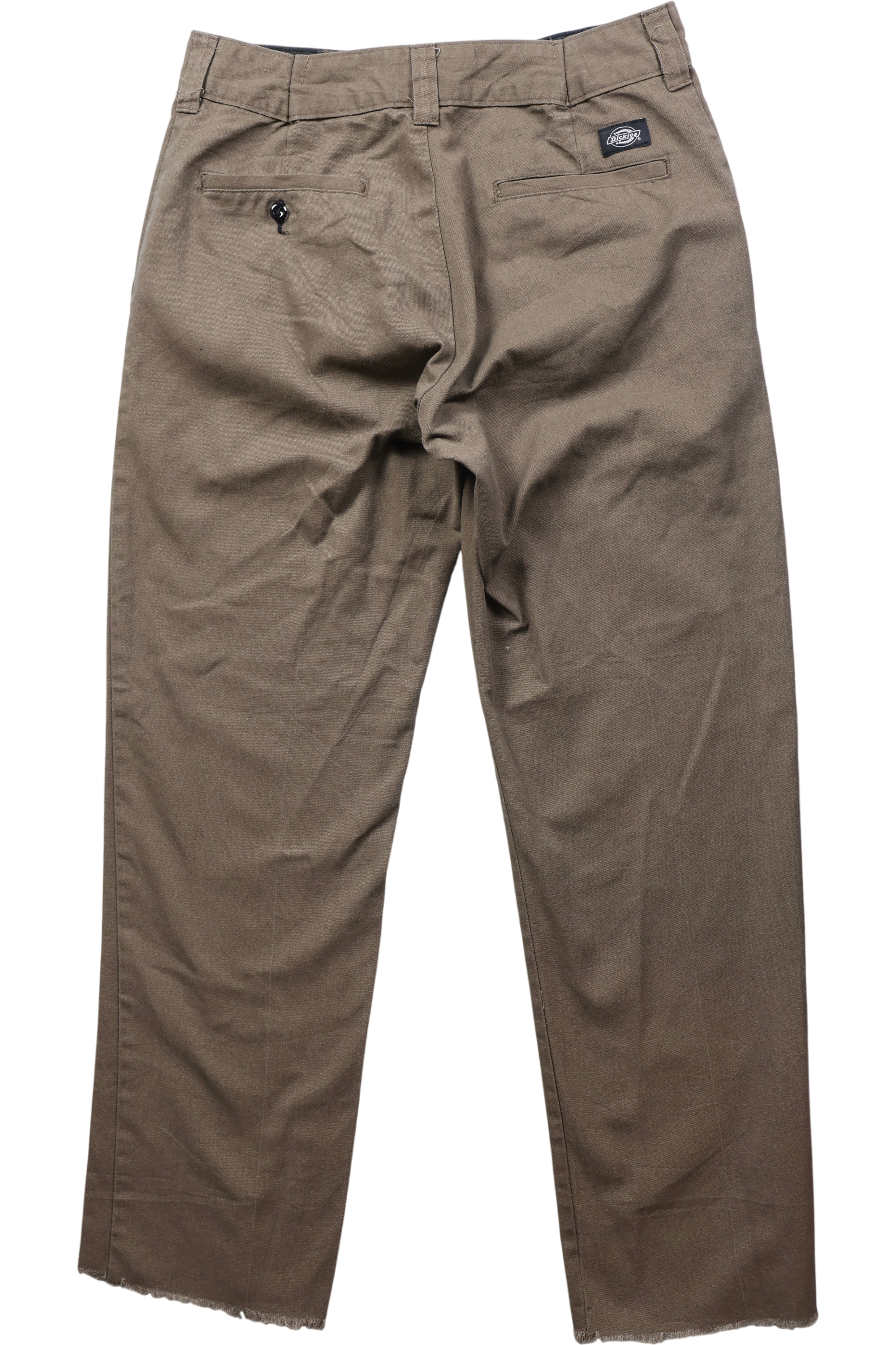 Dickies Distressed Cuff Trousers Brown Workwear