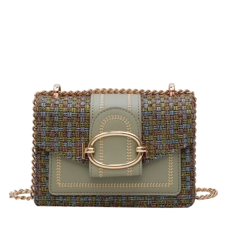 Women's Small Pu Leather Printing Vintage Style Square Flip Cover Shoulder Bag Crossbody Bag