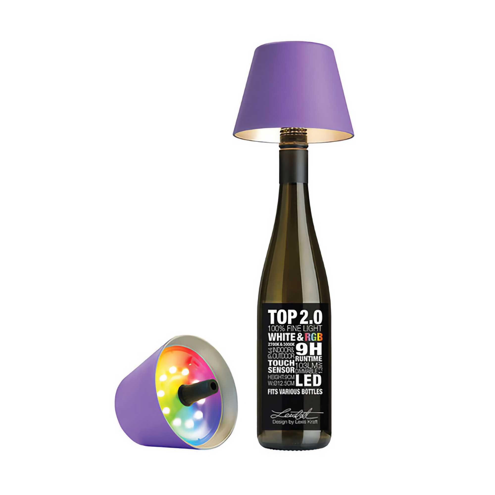 Sompex TOP 2.0 bottle light. lilac