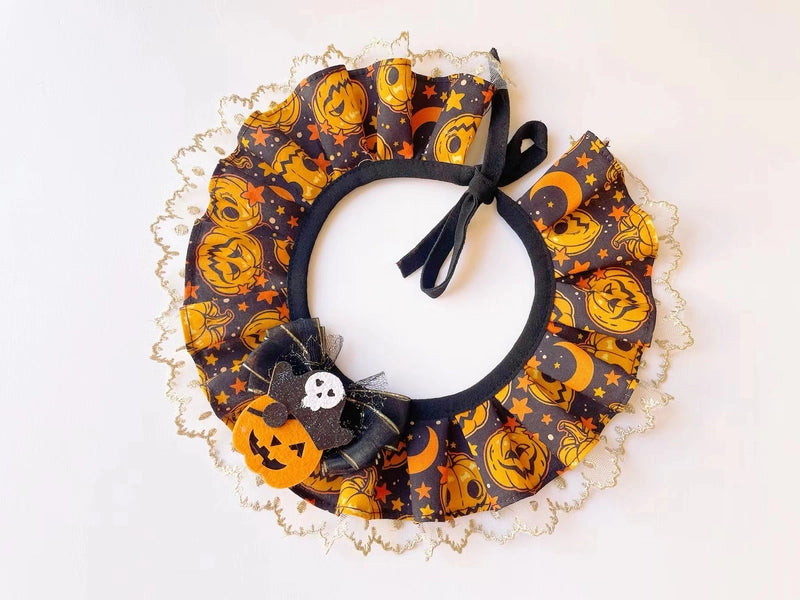 Hip-Hop Retro Cotton Halloween Cartoon Pet Collar