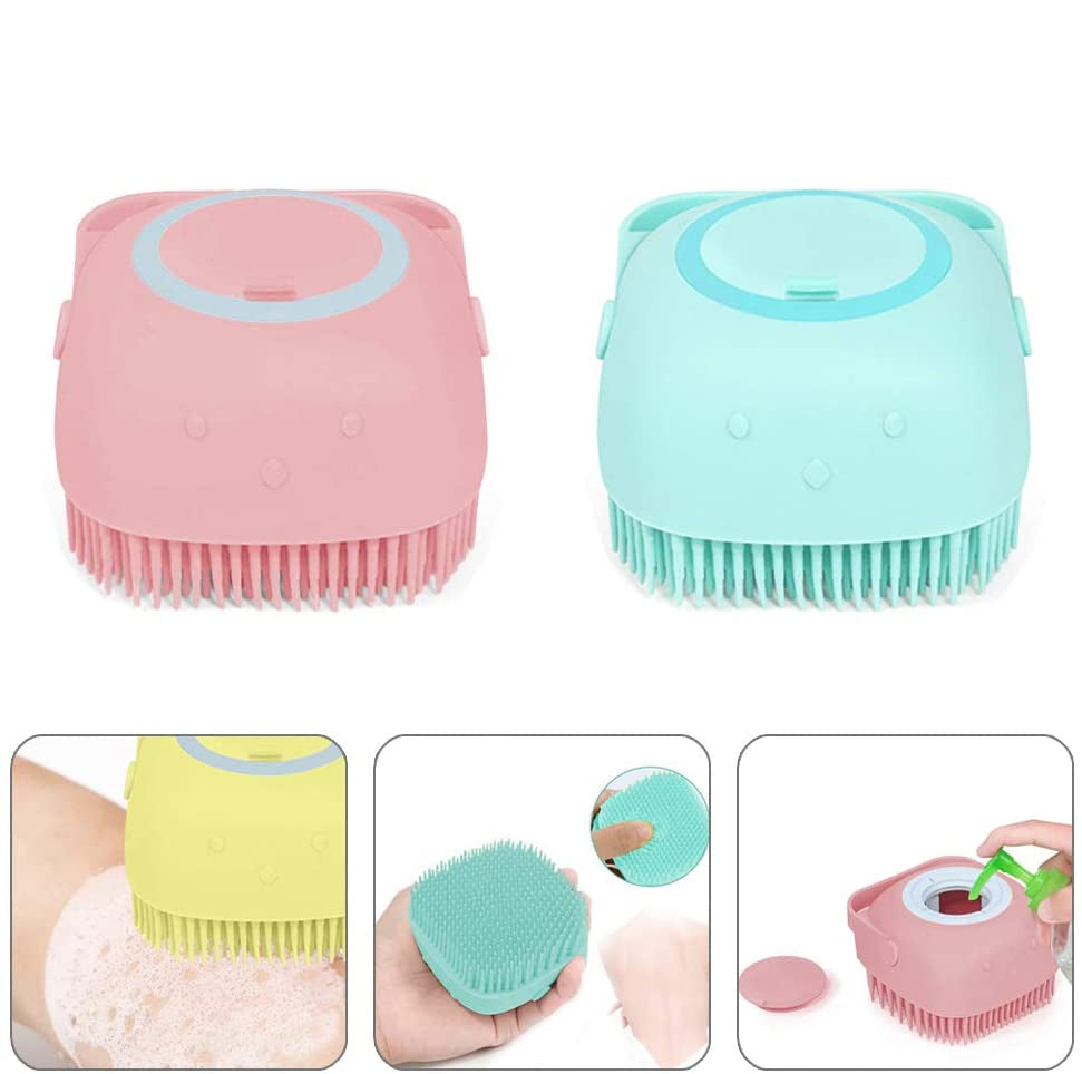 Buy 1 get 1 Free Ultra Soft Magic Silicon Bath and Body Brush with Soap Dispenser Scrubber