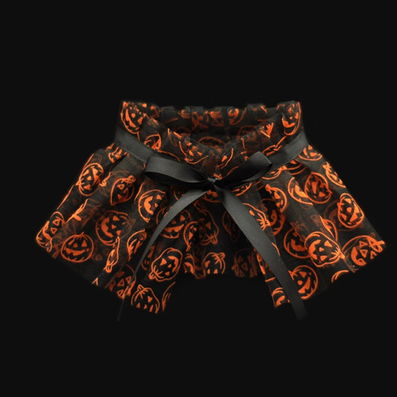 Cat Dog Halloween Cloak Collar Pumpkin Pattern Shawl Pet Decorations